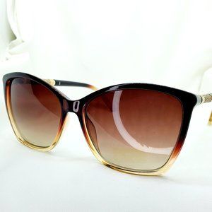 Classic Brown Gradient Oversized Cat Eye Brown Polarized Sunglasses ES1308